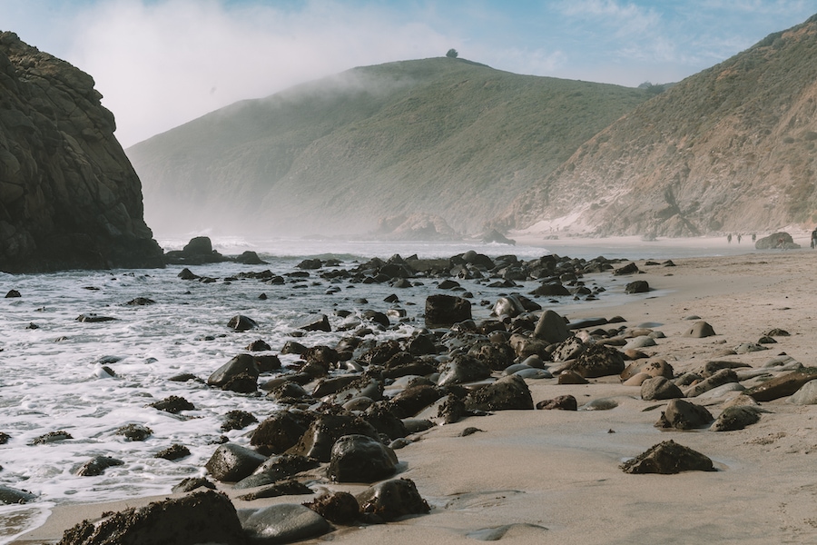 Rock on the beach in Big Sur