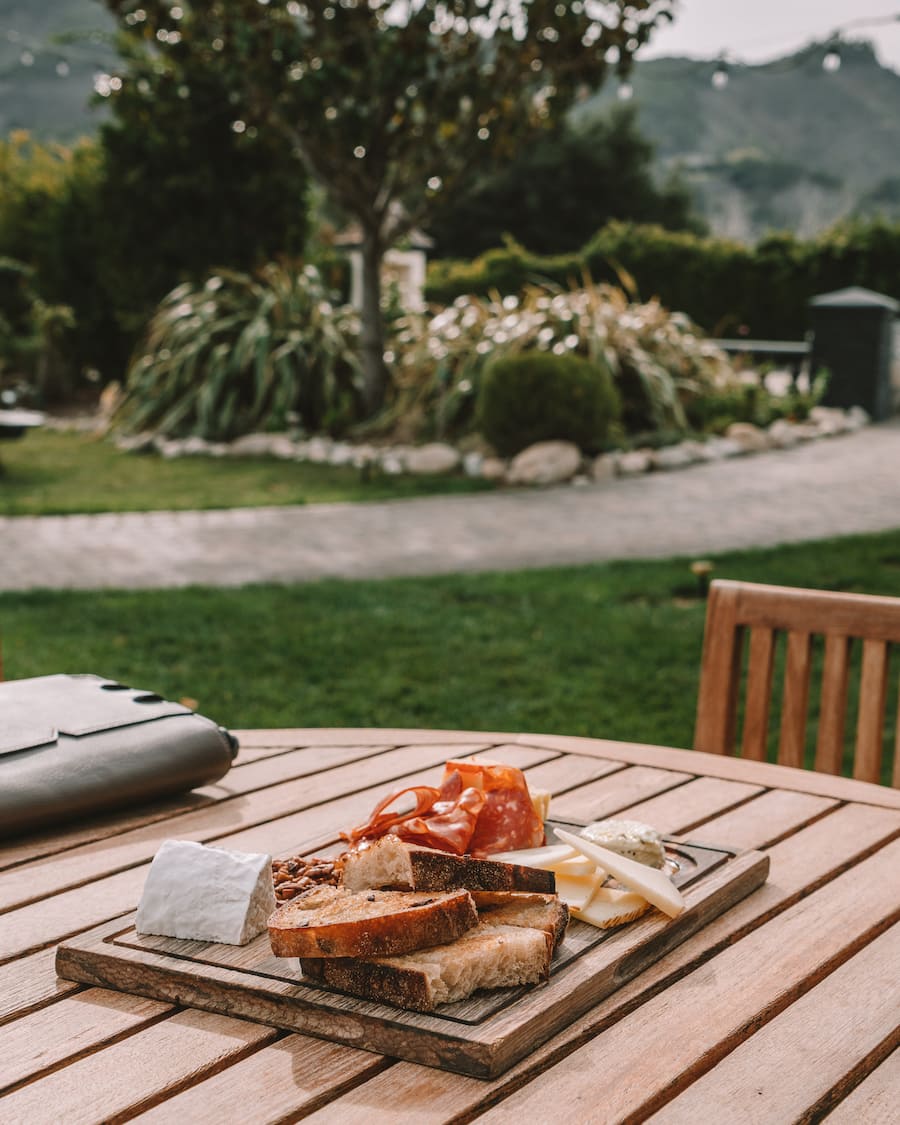 Folktale winery cheese platter in Carmel, California