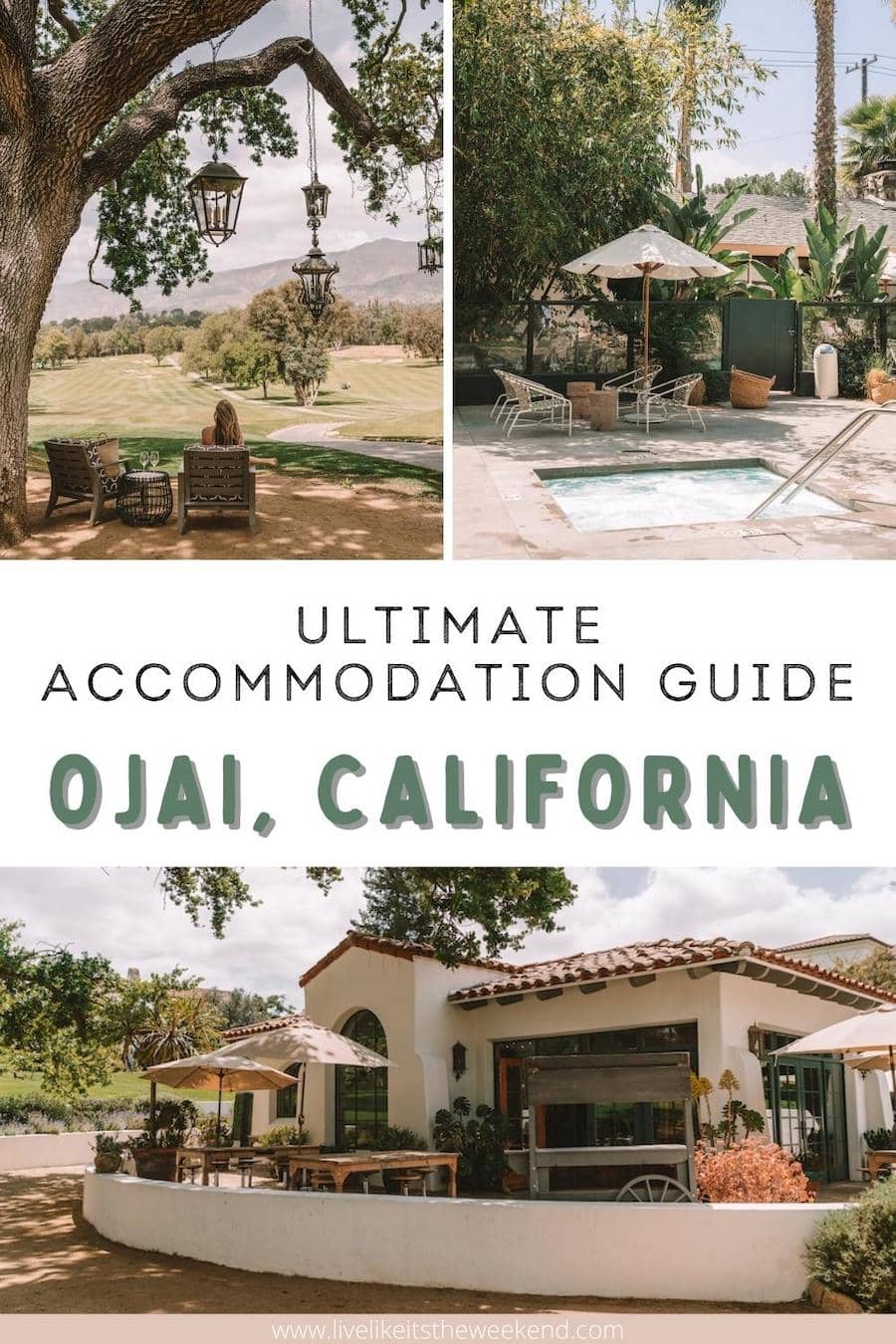 pin cover for blog post about where to stay in Ojai, California