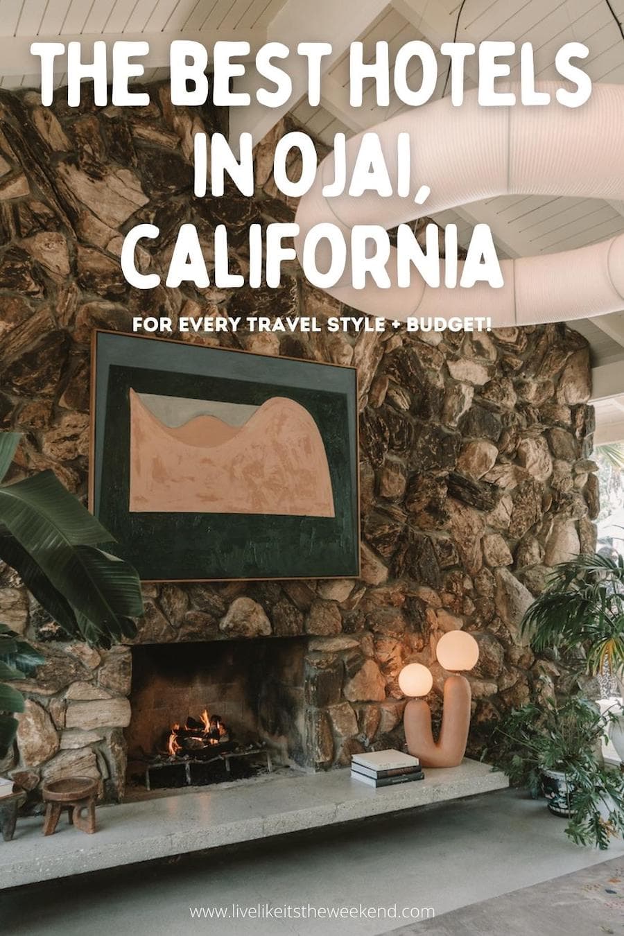 pin cover for blog post about where to stay in Ojai, California