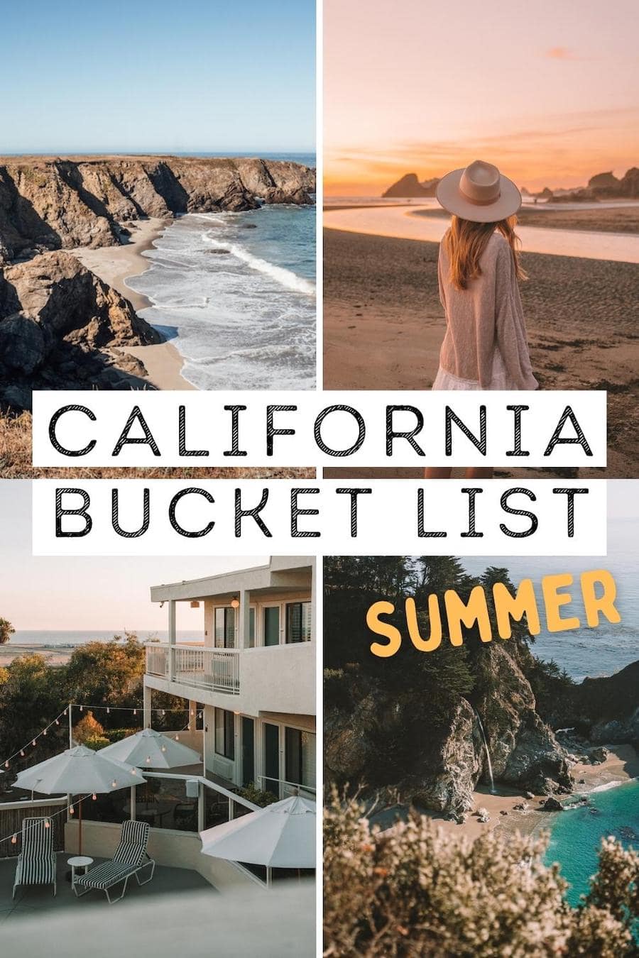 Where to travel in California in summer pin cover