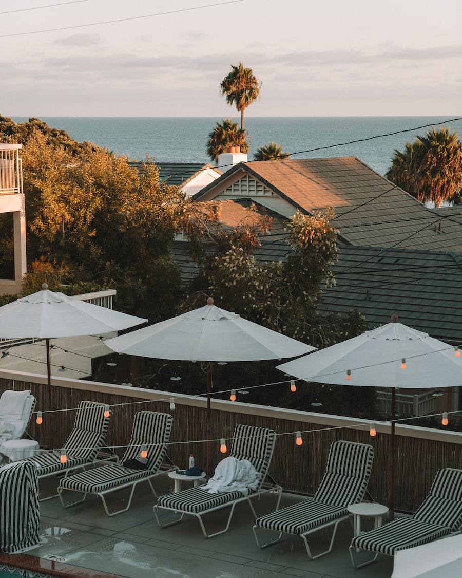 Lounge chairs at Laguna Beach House