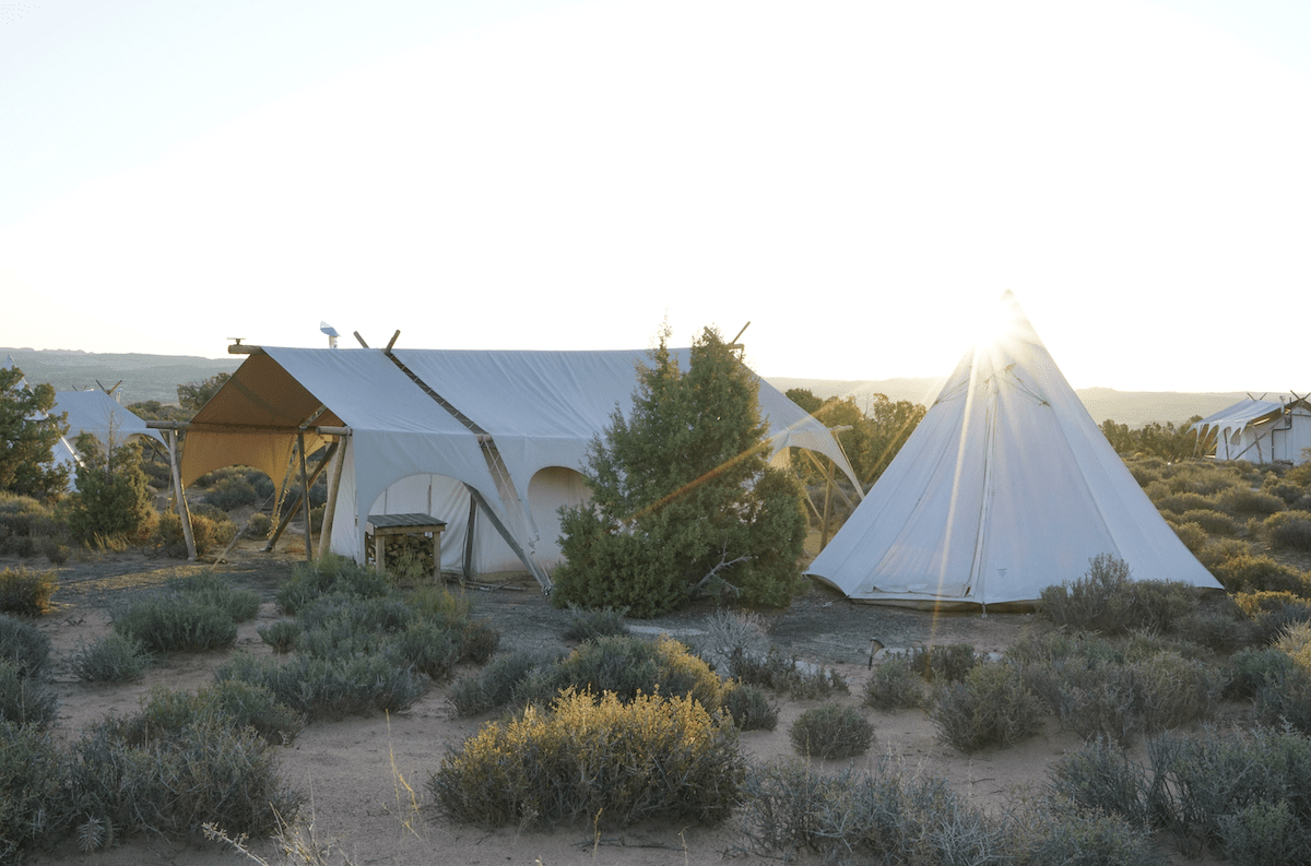 Glamping tents for Utah Bucket List blog