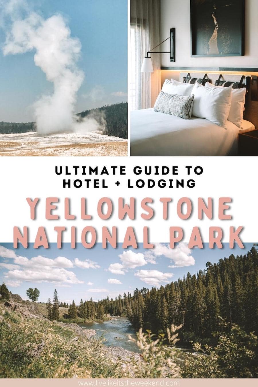 Pin cover for Yellowstone accommodation guide blog post