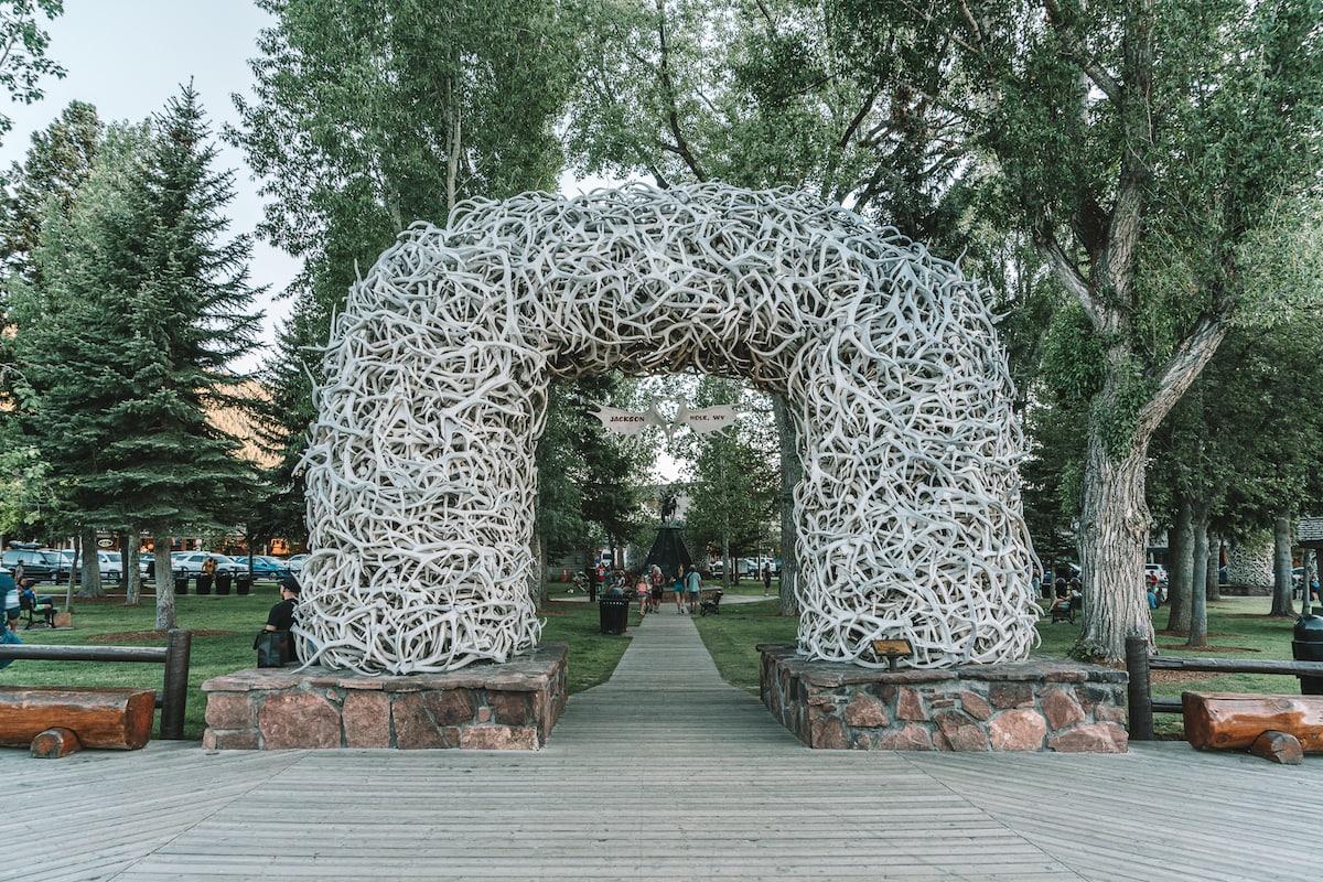 Famous antler arches in Jackson, Wyoming