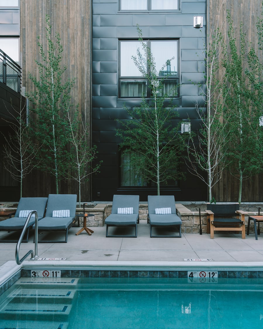 Pool vibes at The Cloudveil Hotel in Jackson