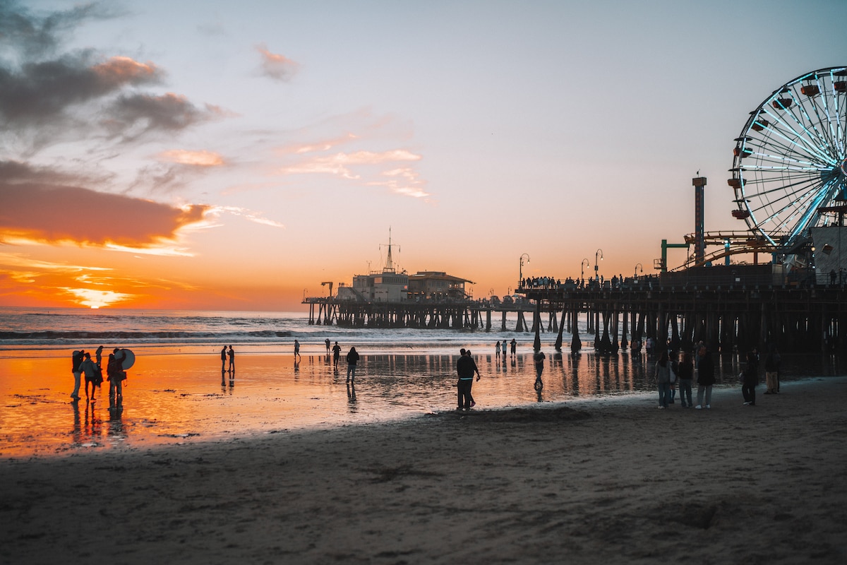 Santa Monica at sunset for California in fall blog