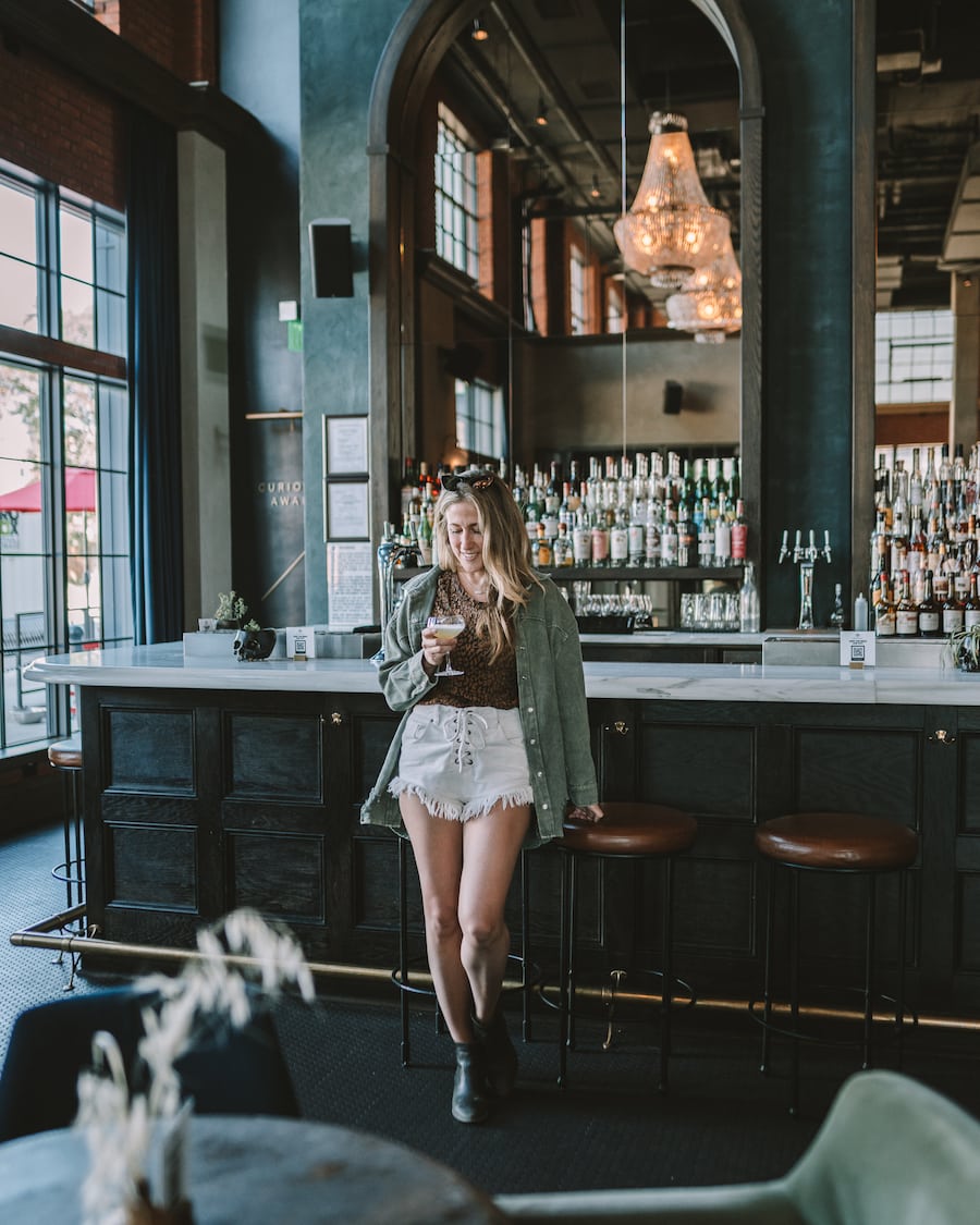 Michelle Halpern having a drink for weekend in Denver blog