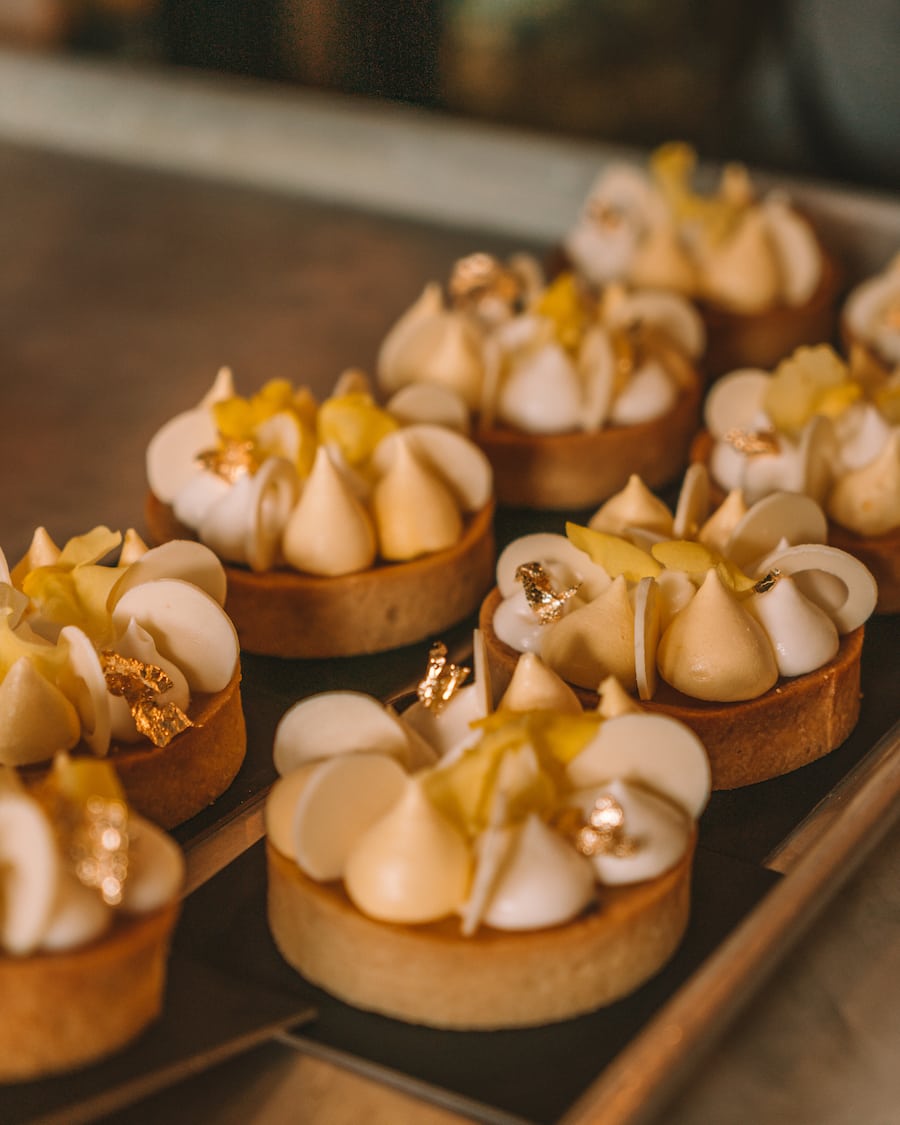 Beautiful yellow dessert pastries