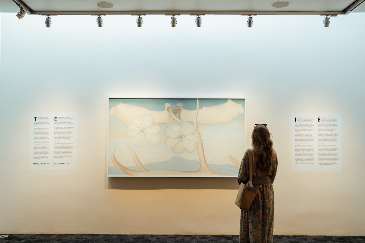 Inside the Georgia O'Keeffe museum in Santa Fe