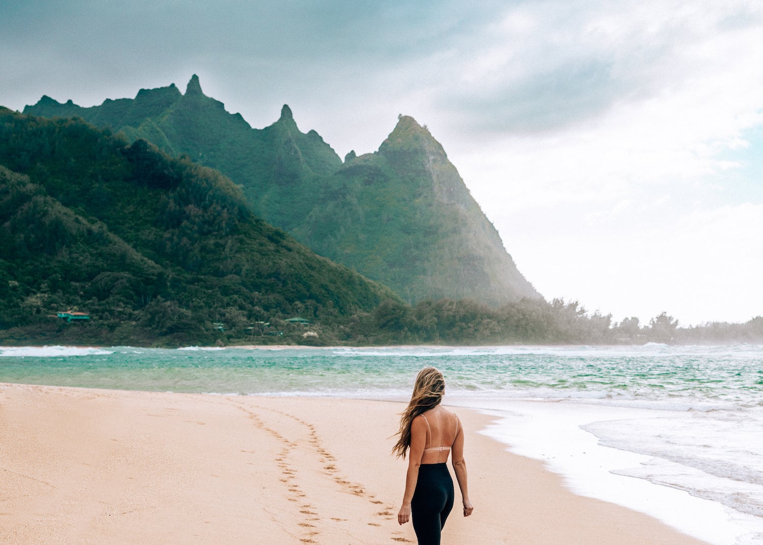 Michelle Halpern at Tunnels beach in Kauai