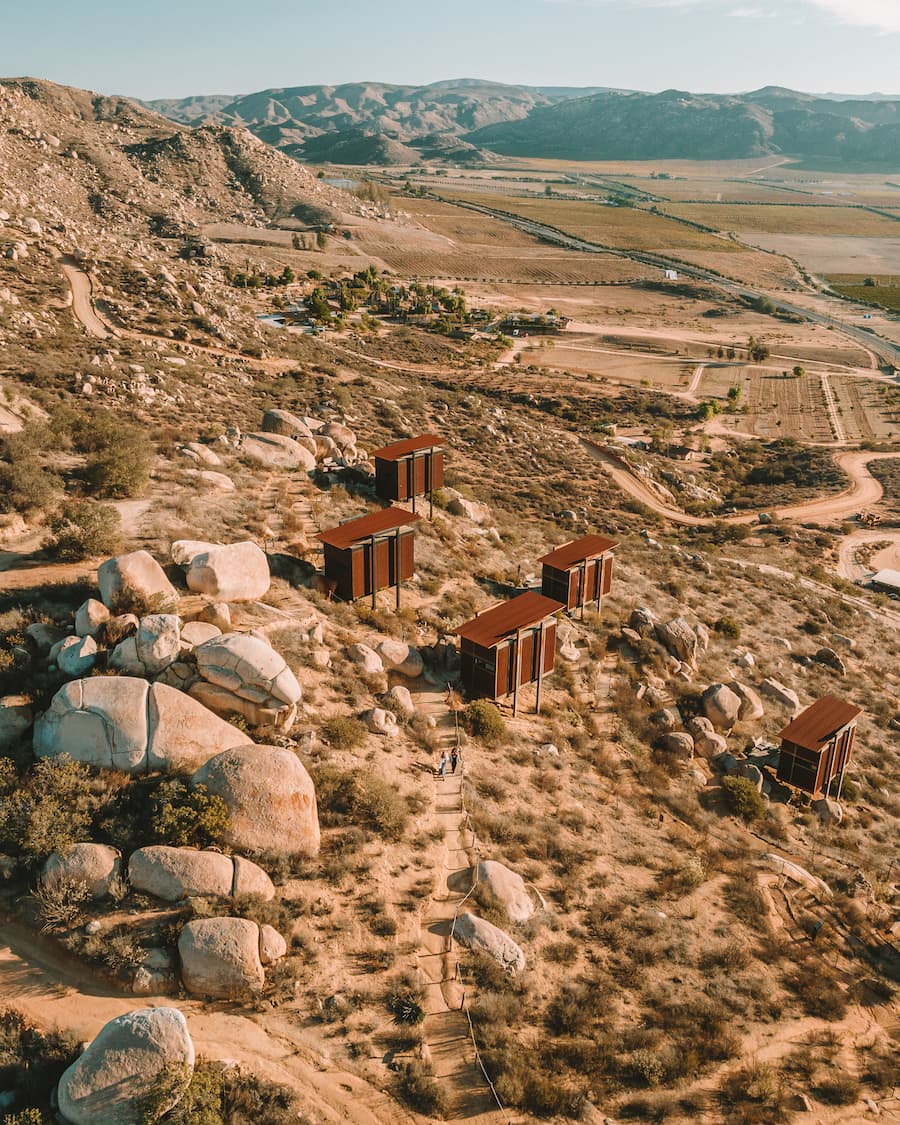 Drone shot of Encuentro Guadalupe - Valle de Guadalupe itinerary