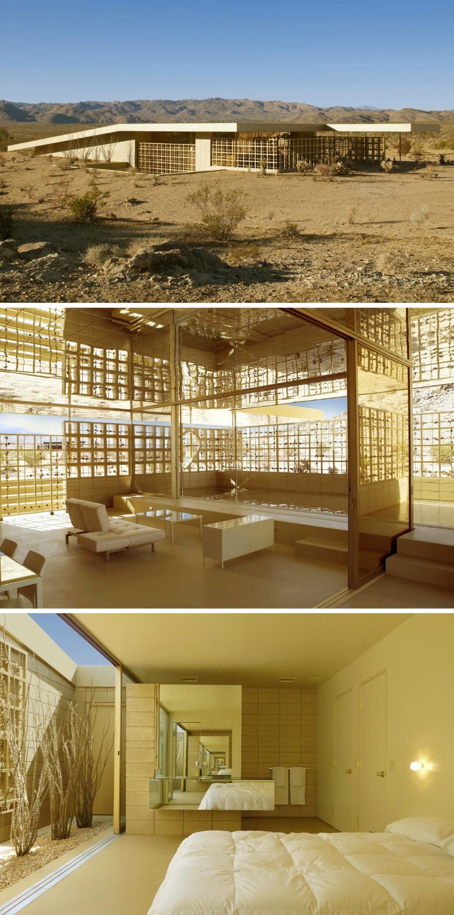 Joshua Tree house painted in all gold - coolest Airbnbs in the United States