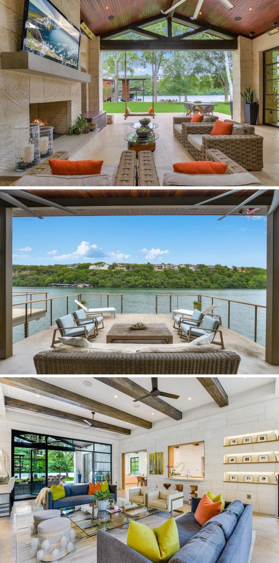 Huge vacation rental on the lake in Austin, Texas - one of the coolest Airbnbs in the United States 