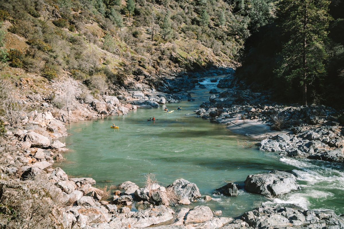 Views overlooking the South Yuba River from the Buttermilk Bend Trail in Nevada County 