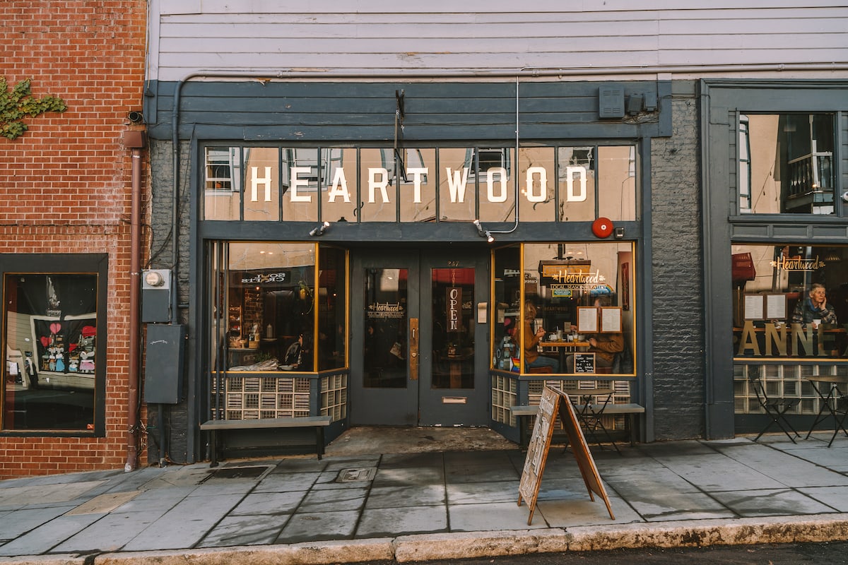 Exterior of Heartwood restaurant in Nevada City, California - best things to do in Nevada City