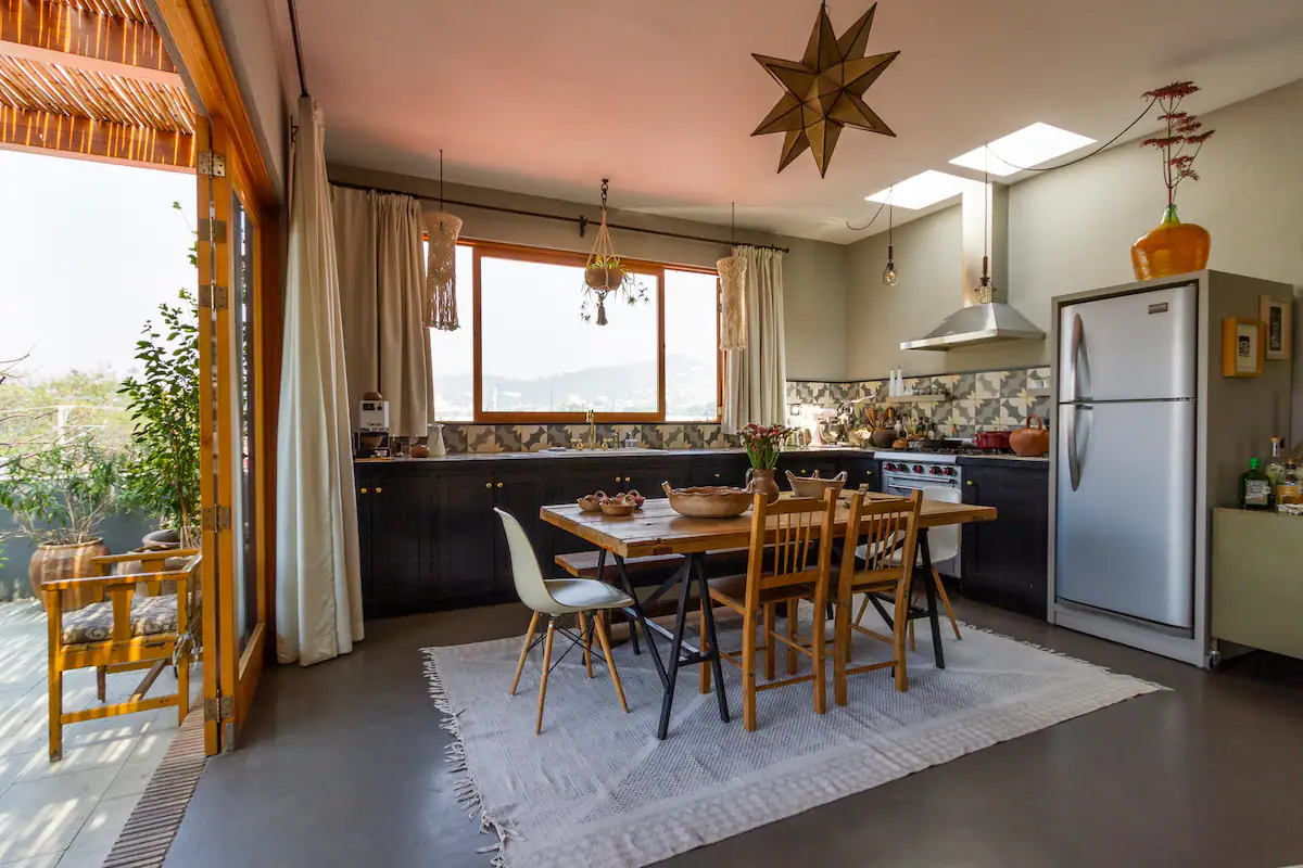 Kitchen at Modern Penthouse in Oaxaca 