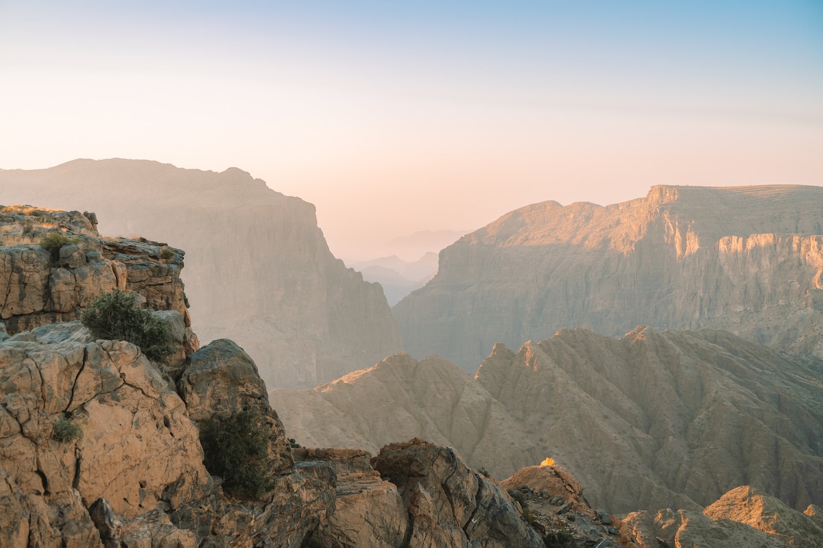 Mountains at sunrise in Jebel Akhdar
