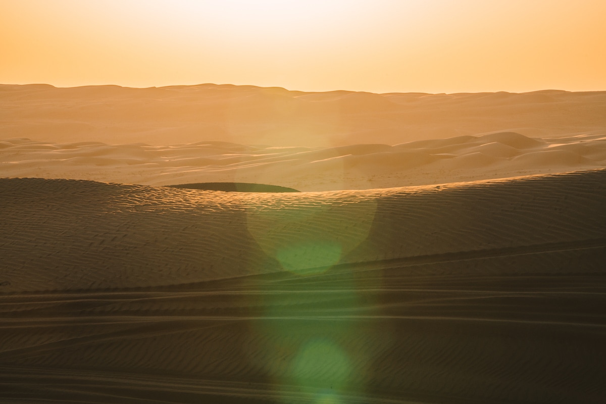 Oman desert layers at sunset