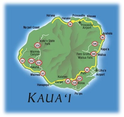 Kauai road map