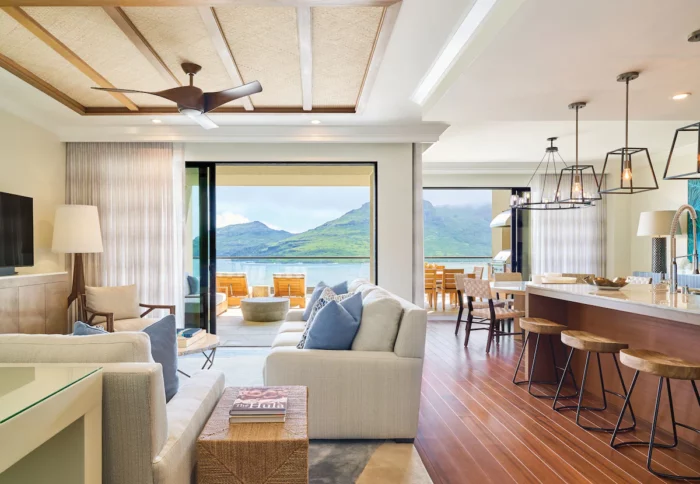 Spacious villa interior at Timbers Cove residences in Kauai, Hawaii