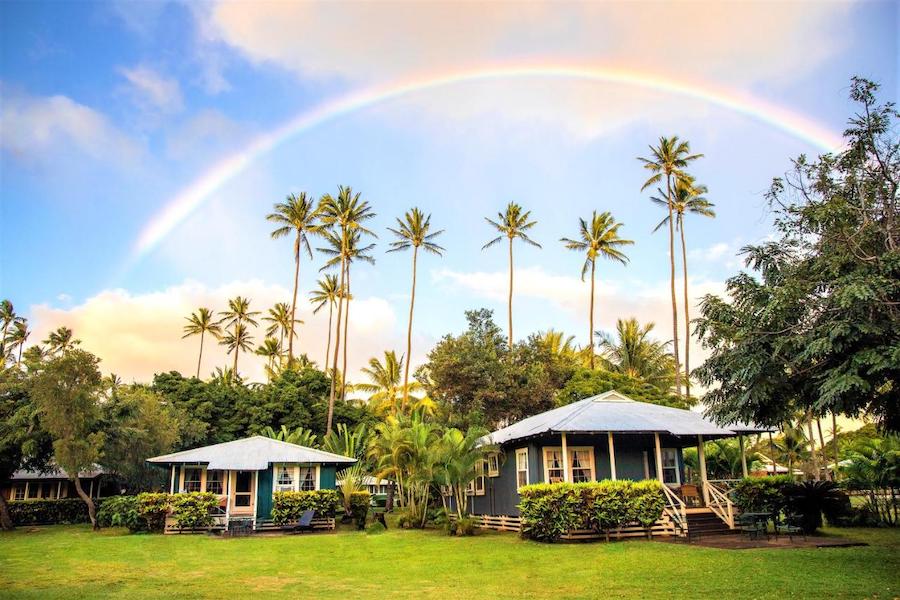 Rainbow over the bungalows at Waimea Plantation Cottages