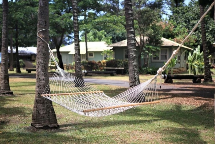 Hammock lounging area at Waimea Plantation Cottages