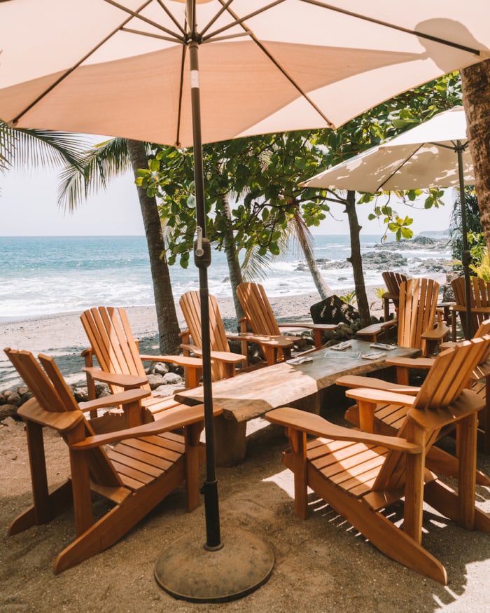 Oceanfront table at Playa de los Artistas