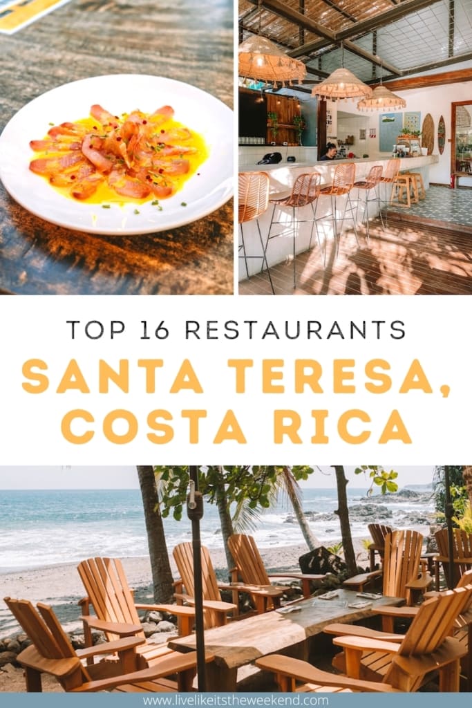 Best restaurants in Santa Teresa, Costa Rica blog post pin cover