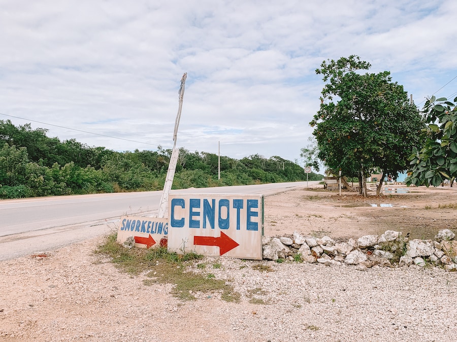 Cenote sign outside of the best Tulum cenotes