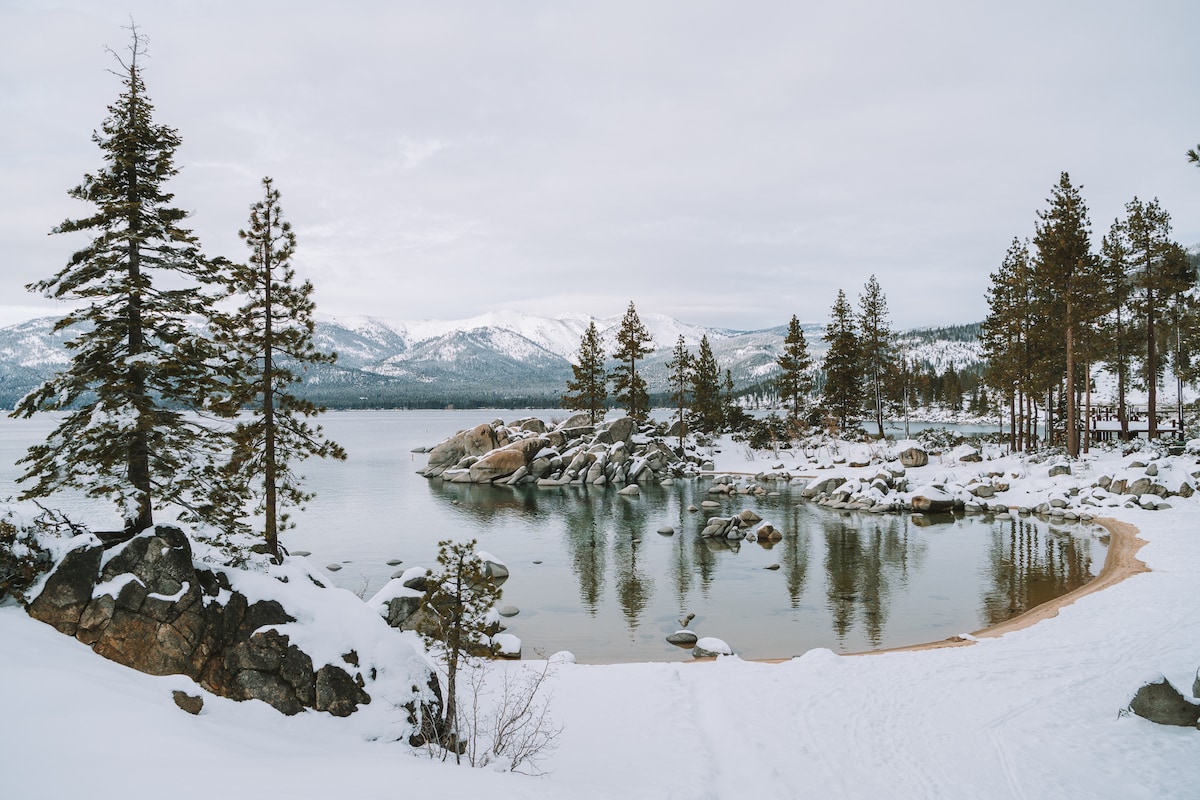 Snowy views from Sand Harbor State Park 