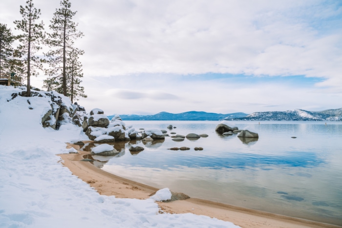 Snowy views from Sand Harbor State Park