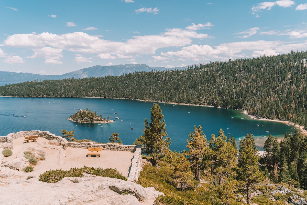 Sunny days view over Emerald Bay