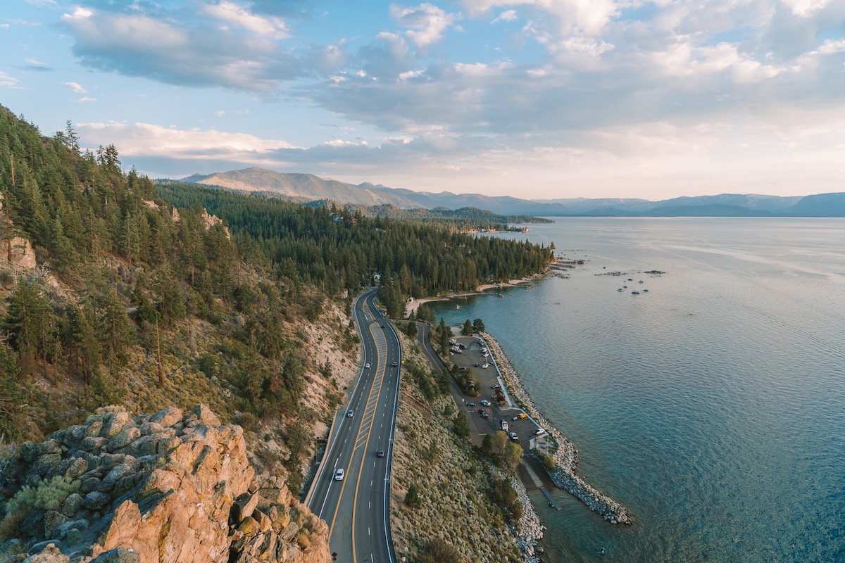 Road view from Cave Rock