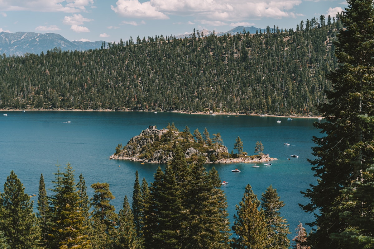 Island inside Emerald Bay