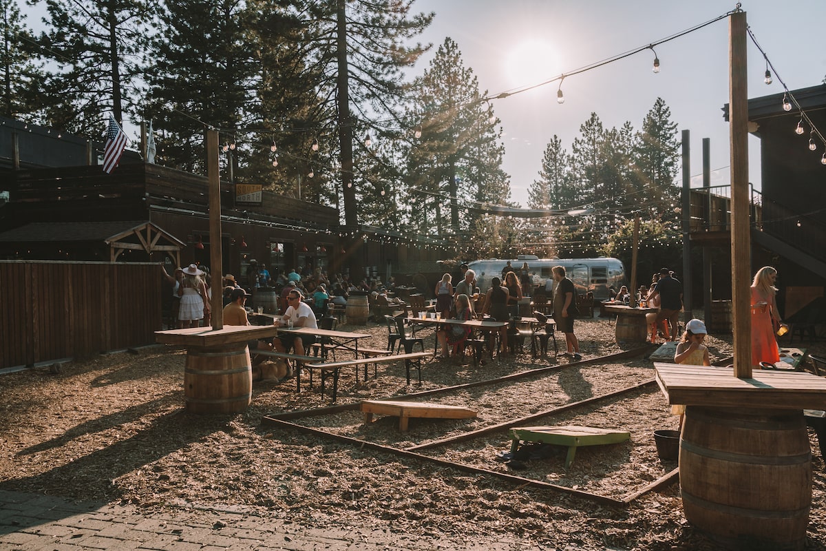 Outdoor area at South of North Brewing Co. in South Lake Tahoe