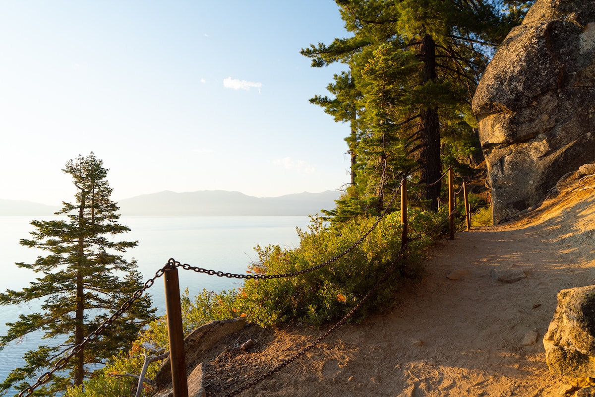 Rubicon Trail overlooking the lake in Lake Tahoe