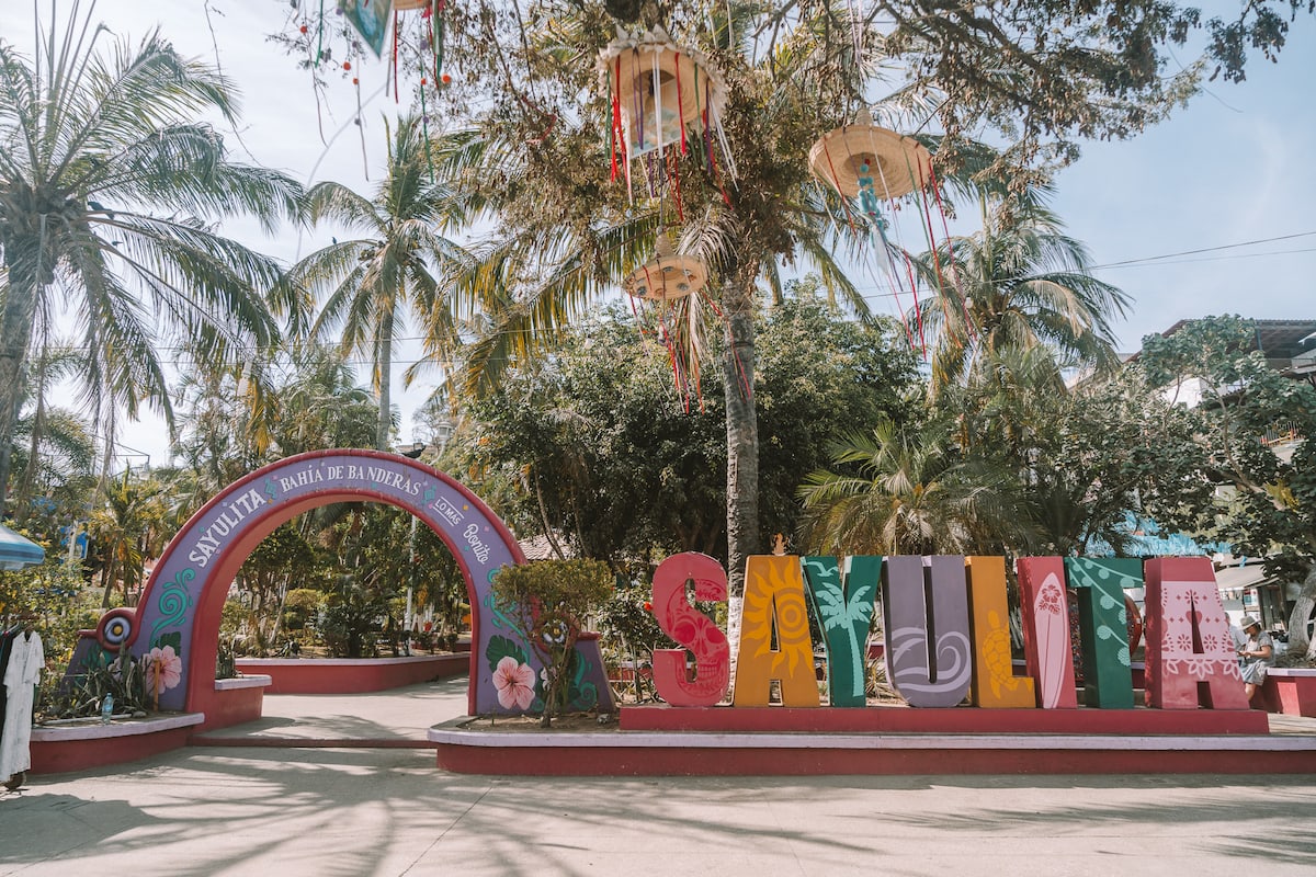 Colorful Sayulita sign in town