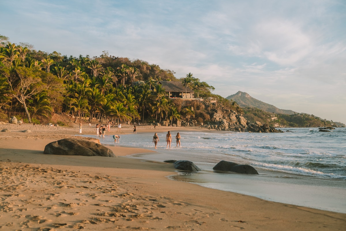 Carricitos Beach in Sayulita, one of the best things to do in Sayulita is watch the sunset from here