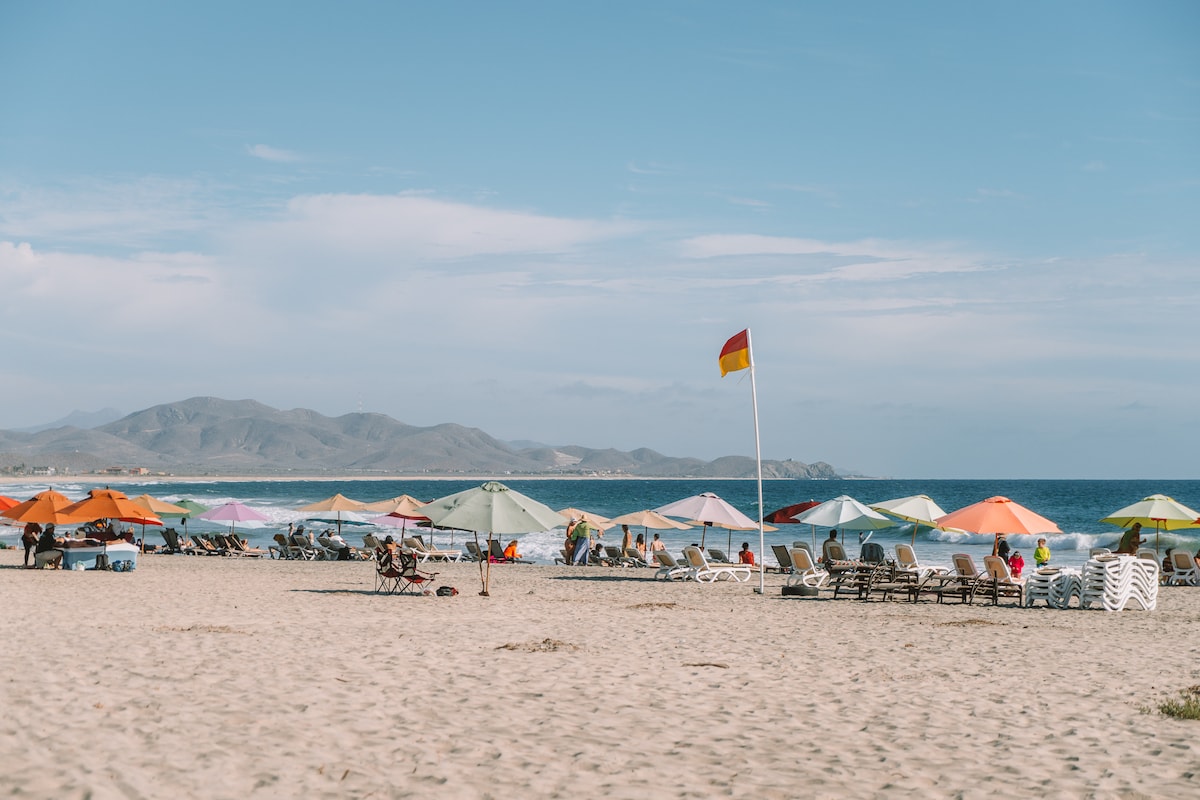 Cerritos Beach umbrellas