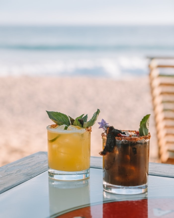 Cocktails with a view overlooking the ocean at The Green Room, Todos Santos