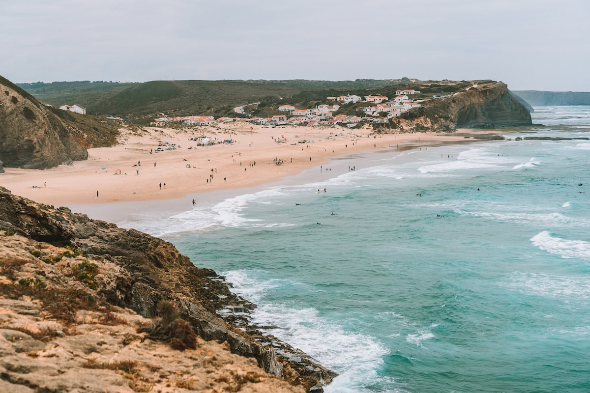 Praia de Monte Clérigo, one of the best beaches in Western Algarve, Portugal