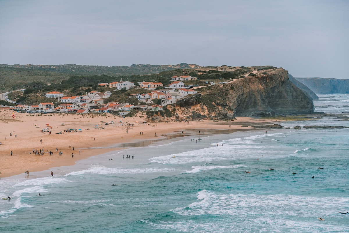Praia de Monte Clérigo, one of the best beaches in Western Algarve, Portugal