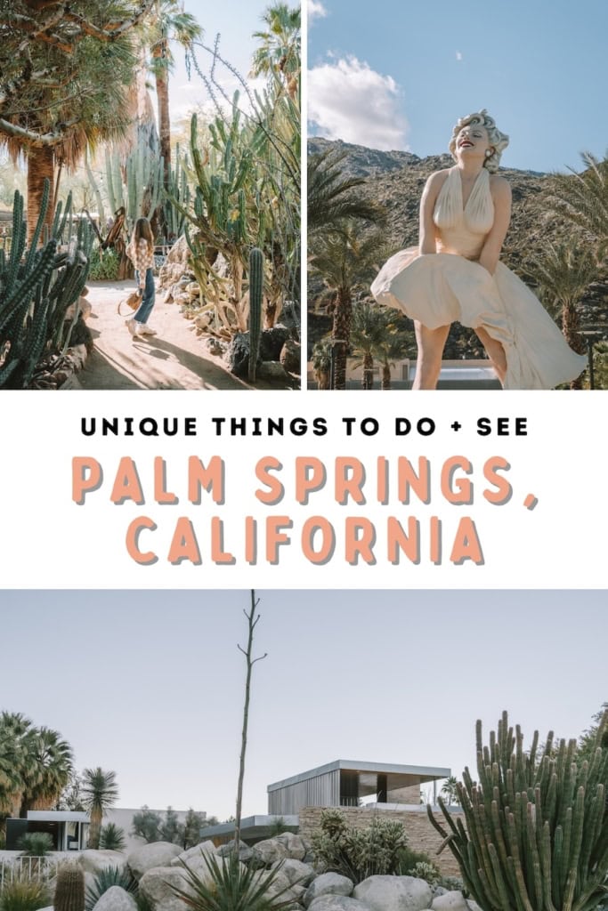 pin cover for unique things to do in Palm Springs blog post