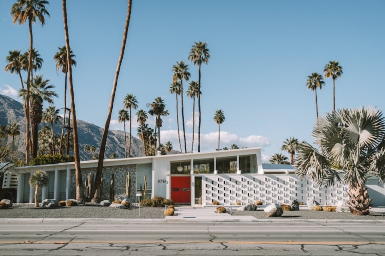 Exploring the colorful doorways in Palm Springs, one of the most unique things to do in Palm Springs