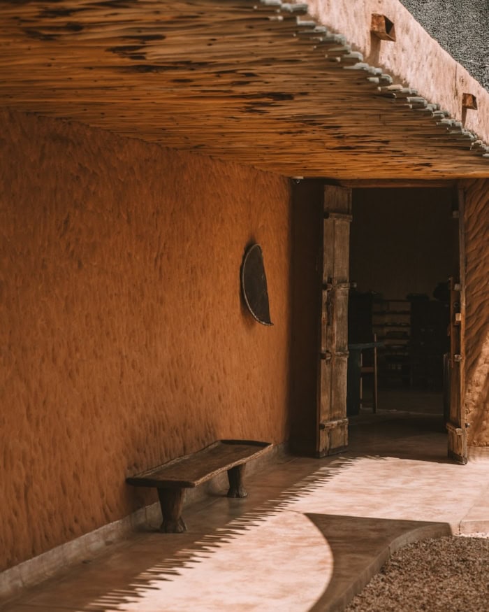 Fun shadows and light hitting an orange wall at Zannier Omaanda