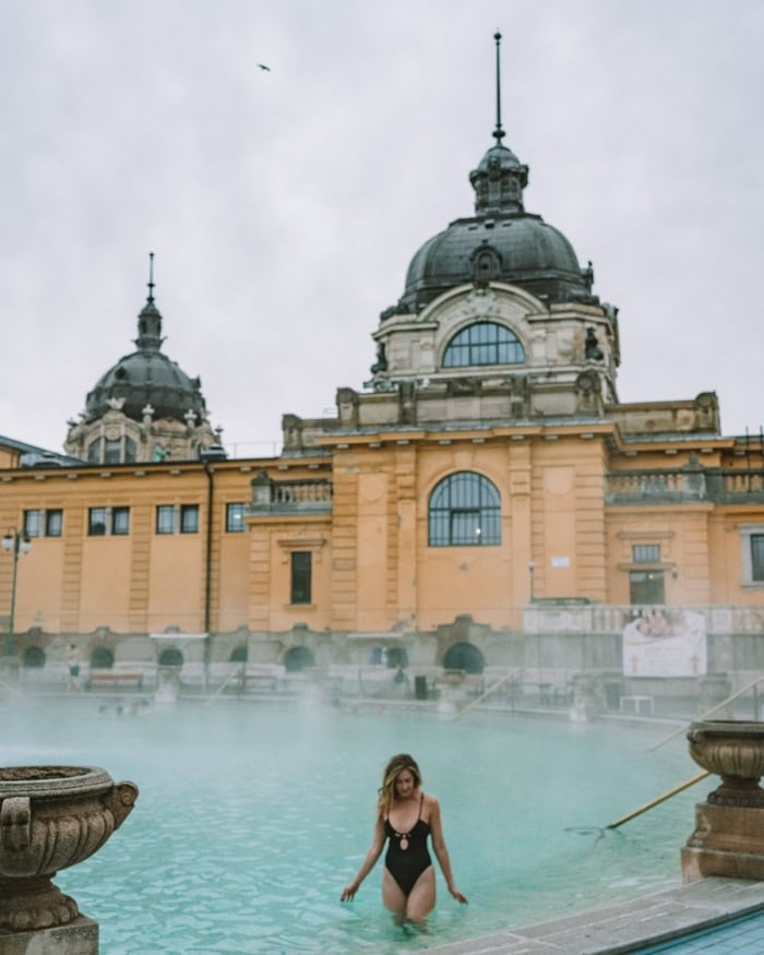 Michelle Halpern at Széchenyi baths, Budapest