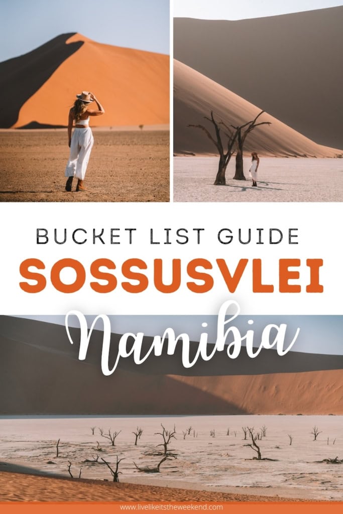 Sossusvlei dunes Namibia Pin cover for blog post on the Sossusvlei dunes Namibia