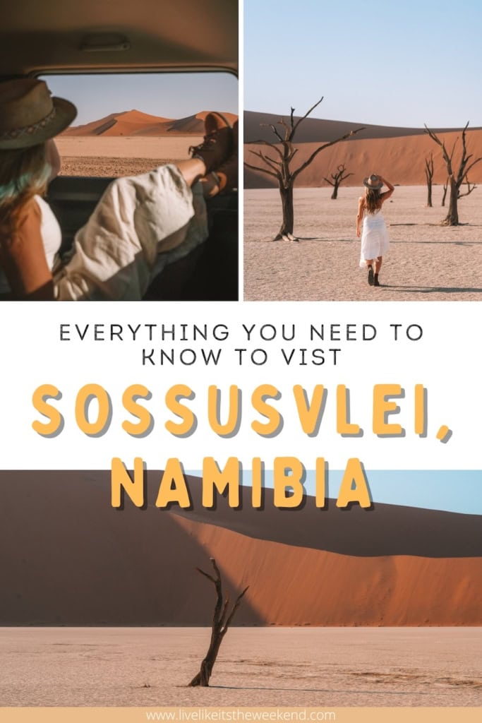 everything to know Sossusvlei dunes Namibia Pin cover for blog post on the Sossusvlei dunes Namibia