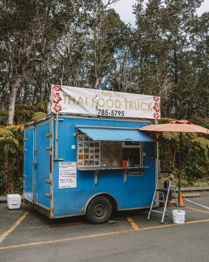 blue Thai food truck Image of a blue Thai food truck at Big Island, Hawaii.